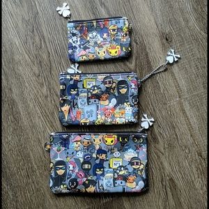 Tokidoki Robbery Set of 3 Makeup Bags